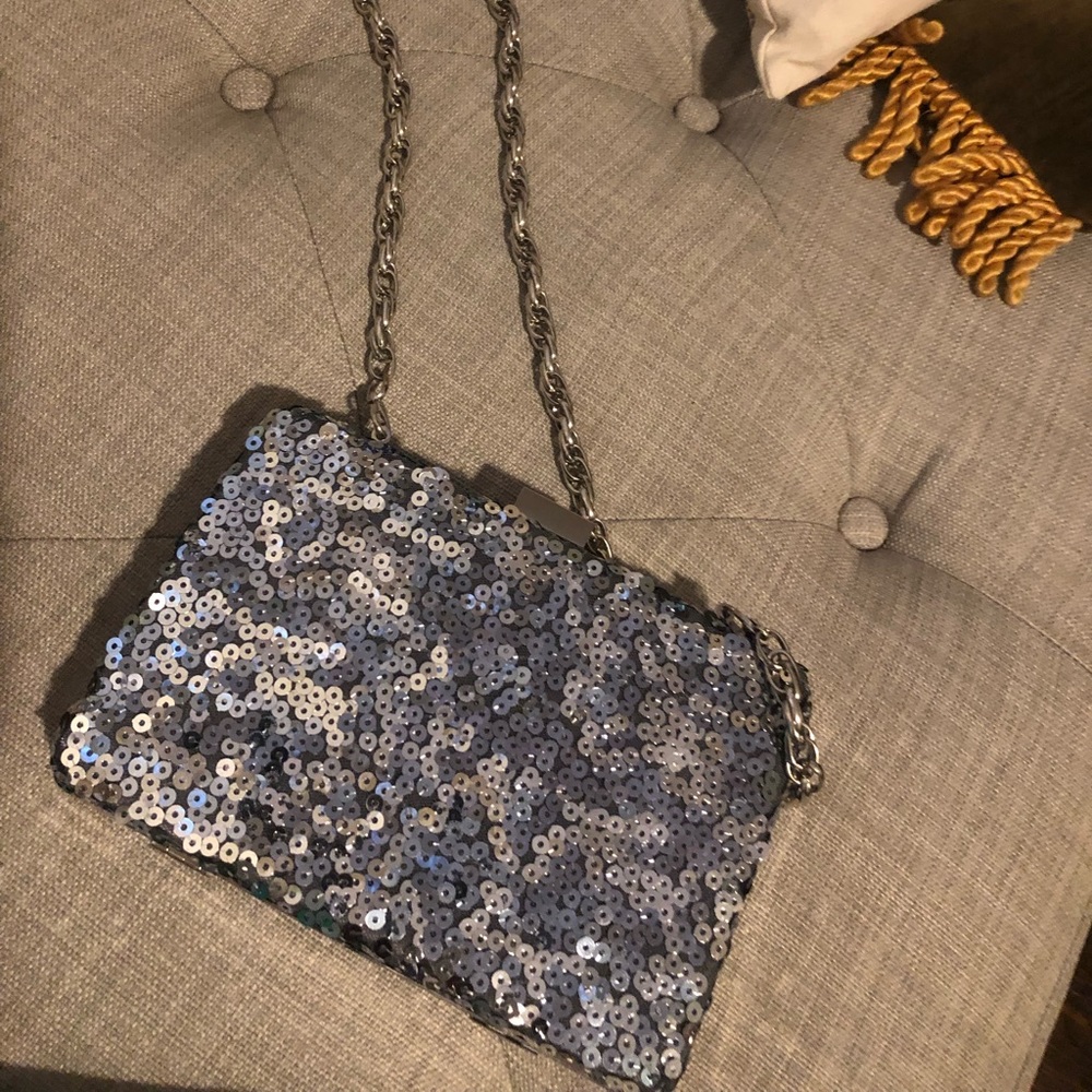 Sequin envelope shoulder clutch bag